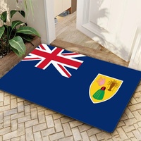 Tapis de sol imprimé avec le drapeau des îles Turcs et Caïcos, 40*60 cm, rectangulaire, en polyester et caoutchouc antidérapant