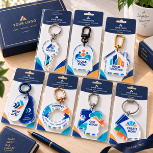 Porte-clés en acrylique personnalisés de forme créative, imprimés recto-verso avec logo, pour cadeaux d'événements d'entreprise, fabrication OEM ODM - Product Image 2