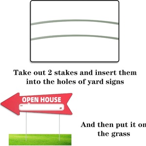 Open House Arrow Guide Sign for Real Estate Waterproof <b>Plastic</b> <b>Sheets</b> H Stake Customizable PP Yard Sign Open House Arrow Guide - Product Image 3