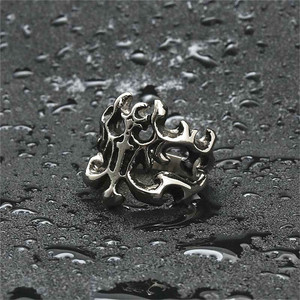 European American Style Titanium Steel Hollow <b>Crown</b> Ring Retro Punk Men's Fashion Jewelry <b>Silver</b> 26004 - Product Image 3