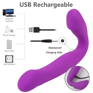 Wireless Lesbian <span class=keywords><strong>Double</strong></span> <span class=keywords><strong>Penetration</strong></span> Strapon Dual Vibrator für weibliche <span class=keywords><strong>Masturbation</strong></span>