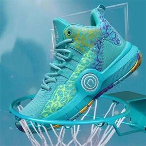 Chaussures de sport de basketball personnalisées 2025 pour hommes, haute qualité, semelle intermédiaire épaisse en EVA, tige en PU, semelle extérieure en caoutchouc, chaussures de sport décontractées de basketball - Product Image 1