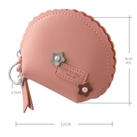 Ladies Mini Simple Coin Purse Keychain Bag Waterproof Women Card Holder Wallet Cute PU Leather Daily Shell Mini Coin Pouch