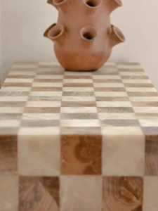 Tavolo Console a Scacchiera in Marmo Naturale per Ingresso, Soggiorno e Decorazione di Case e Ville - Product Image 5