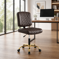 Chaise de bureau de direction, salon de beauté, salon de manucure, cuir PU, surpiqûres diamant, design ergonomique, réglable en hauteur, pivotante, imperméable