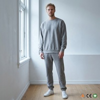 Ensemble assorti en molleton bouclette 380 GSM pour homme, OEM, 100 % coton délavé, survêtement oversize avec logo personnalisé au dos