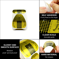 Formes d'extension d'ongles en acrylique avec logo personnalisé, 500 pièces, auto-adhésives, pour gel constructeur, double usage