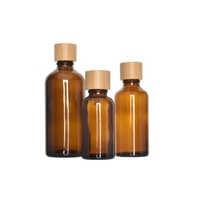 Botol Kaca 5ml 10ml 15ml 20ml 30ml 50ml 100ml Botol Minyak Esensial Kaca Amber dengan Tutup Bambu