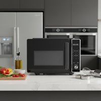 Four à micro-ondes et friteuse à air 3-en-1 de 24 L, sans plateau tournant, 1700 W/900 W, sans huile, cavité en plastique, autonettoyant