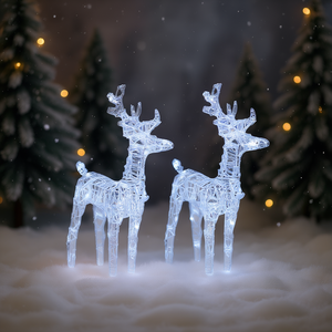 Acrylic Christmas <b>Reindeer</b> Decorative <b>Lighting</b> 80LEDs Cold White IP65 <b>Outdoor</b> Holiday Decor - Product Image 2