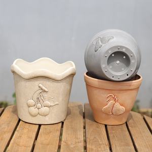 Uso domestico moderno grande vaso di fiori in plastica con pietra in resina addensata durevole Monstera luce di lusso sensazione High-End - Product Image 1