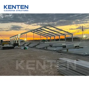 Tenda gudang prefabrikasi komersial aluminium Anti karat, tenda struktur permanen logam industri penyimpanan PVC besar luar ruangan