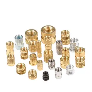 Injection Molded Knurled Nut Screw Copper Embedded Parts Injection Molding Embedded Parts Copper Inlays