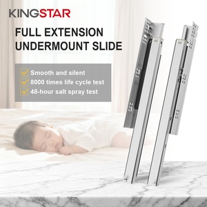 รางลิ้นชักแบบซ่อน KINGSTAR รุ่นยุโรป แบบ 3 ตอน กดเพื่อเปิด สำหรับตู้ครัวสมัยใหม่และเฟอร์นิเจอร์ห้องรับประทานอาหาร - Product Image 2