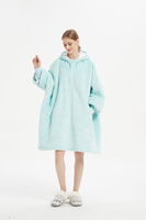 Fabriek Aanpassen Warme Fleece Deken Hoodie Rits Grote Capuchon Deken Met Mouw Oversized Volwassen Deken Trui Voor Dames Heren