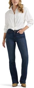 Jeans de Mezclilla para <span class=keywords><strong>Mujer</strong></span>, Ultra Cómodos, Transpirables, Flexibles, Corte Bootcut, Cintura Media, Ajuste Ajustado, Casuales, para Todas las Temporadas - Product Image 4