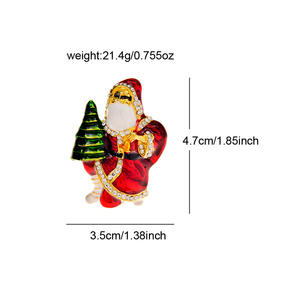 Vente en gros de corsages à la mode Cadeaux de Noël Épingles à bijoux Broches Claus Broche mignonne en forme de strass - Product Image 6