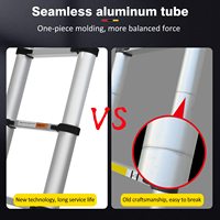Échelle télescopique portable en aluminium 2-en-1 de 1,9 m + 1,9 m = 3,8 m (12,5 pi) avec une charge maximale de 150 kg pour l'extérieur et la maison