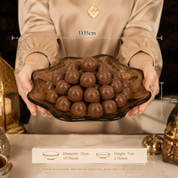 Plateau à chocolat en verre ambré Jossin, forme de fleur, plateau de service arabe pour la décoration de la maison et des mariages