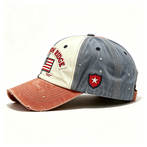Gorra de Béisbol Vintage Lavada y Desgastada Estilo Dad Hat Unisex con Bordado Western Ridge Arch y Parche de Bandera de EE. UU., Visera Curva de Lona, Mágica - Product Image 3