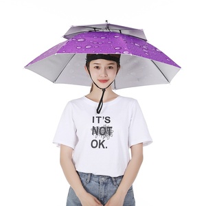 <span class=keywords><strong>Parapluie</strong></span> de tête avec chapeau en polyester noir et blanc, protection solaire et pluie pour adultes, idéal pour la pêche en extérieur, vente en gros à prix abordable - Product Image 5