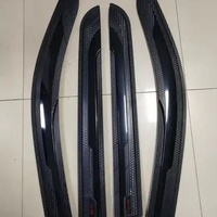 Pare-pluie et pare-soleil KQD en fibre de carbone 3D polie, en PC, auto-adhésif 3M, lot de 4 pièces pour Toyota Hilux Revo