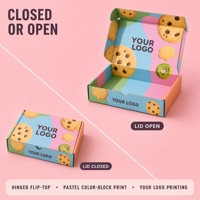 Boîte cadeau personnalisable pour biscuits avec couvercle à charnière, boîte d'emballage pour biscuits imprimée en couleur avec logo pour boulangerie