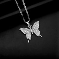 Collier Hip hop scintillant en acier inoxydable 2022, collier papillon, strass en cristal, pour l'été, Design de bijoux, nouveau Design