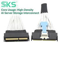 Cable de Datos Interno de Alta Velocidad SKS SKS-La1 Slimline SAS MCIO 124P 16X a MCIO 124P para Tarjeta NVMe RAID, 0.5m
