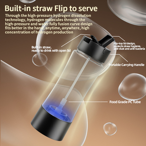 Bouteille d'eau portable SPE 450 ml, générateur ioniseur haute concentration 2000 PPB, pour bien-être - Product Image 1