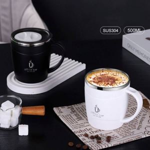 500ml 304 Stainless Steel Double-Wall <b>Insulated</b> Coffee <b>Mug</b> for Business Use with Handle - Product Image 2