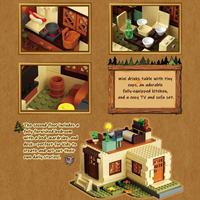 Blok Bangunan Rumah Misteri Petualangan, 968PCS Model Rumah Kartun Dengan Kamar Berperabot, Mainan Rakitan untuk Anak-Anak & Penggemar Anime