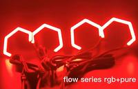 Nouveaux projecteurs de phares avant de voiture Misunauto, Angel Eyes RGB Flow, IP65, étanches, montage en surface, anneaux halo hexagonaux LED 12V, 75/86 mm