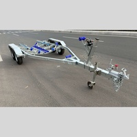 Remorque pour bateau en acier de 5,8 m, simple essieu, avec plateformes en polyéthylène, chargement facile, avec VIN et DOT