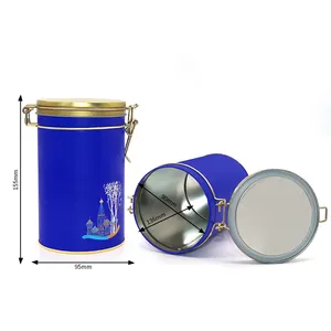 Good Quality Airtight Candy Snack Chips Tea Packaging Jar Metal Round Coffee Sugar Storage Coffee Tins Cans
