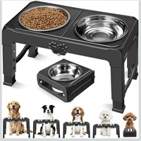 Özelleştirilebilir Katlanabilir Yüksek Köpek Mama Kapları, 5 Yükseklik Ayarlı (10-34 cm) Yükseltilmiş Köpek Mama Kabı Standı, Orta ve Büyük Boy Köpekler için