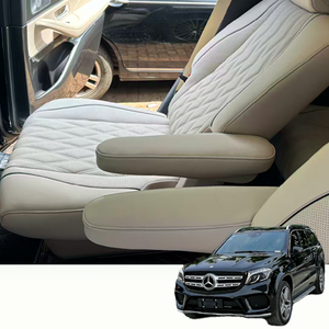 Fundas de Asiento Completas para Mercedes-Benz GLS400 2022 -- Gris Plateado Perla con Beige (Seis Plazas) - Product Image 3