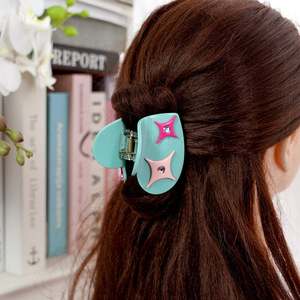 CANYUAN Pinces à cheveux pour femmes en acétate de haute qualité, forme de cœur bleu, 6,3 cm, avec strass, mignonnes et tendance, avec logo personnalisé - Product Image 6