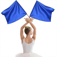 Bâton télescopique pliable en polyester mélangé pour la danse et la louange en église, 21,6 po x 26,8 po, cinq couleurs, pour scène extérieure