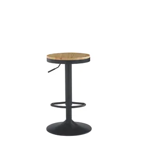 Toptan Modern ahşap Mdf Oval Cafe Bar taburesi restoran Bar masası Set