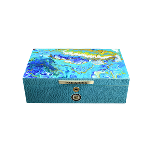 Italy Design Cigar Humidor Box Oil Painting Blue Large Size 200 Cigars Humidor