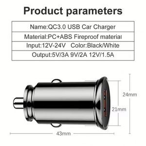 QC3.0 Mini Car Charger 5V/3A Single Port Car Phone Charger USB Fast Charger for Car - Product Image 3