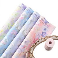 Papier d'art kraft floral coloré pour peinture à l'huile et emballage de bouquets de fleurs fraîches et présentoirs de magasin