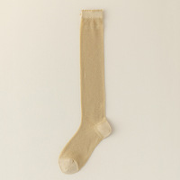 Bas d'été à hauteur de genou pour femmes Pile Gold Silver Wire Sparkling Knee Seamless Toe Long Tube Socks