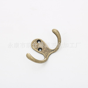 Zhanyuan Zinc Alloy Double <b>Hook</b> Black Powder Coated Minimalist Style Cabinet <b>Hook</b> For Wall Mounting - Product Image 2