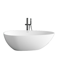 Vente directe usine – Baignoires autoportantes en pierre artificielle, style nordique minimaliste, personnalisables, fonction de trempage portable, pour usage hôtelier