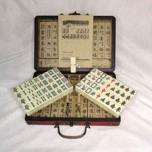 Jeu de Mahjong américain miniature en mélamine premium de 20 mm, 166 tuiles, jeu complet avec boîte en cuir vintage et manuel pour soirée de jeu en famille - Product Image 6