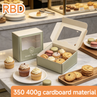 Boîtes à macarons, pâtisseries et biscuits personnalisées, mini, de luxe, durables, biodégradables, avec fenêtre transparente