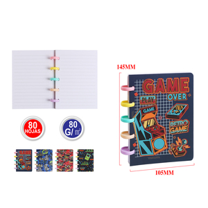 Design di gioco retrò A5 Notebook 105x145CM 80GSM all'ingrosso pagine 100 interne per la scrittura scolastica caratteristiche di Design a bobina a fungo - Product Image 1