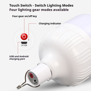 Светодиодная аварийная лампа с USB-зарядкой, 70-220 Вт, на батарейках, для потолка, перезаряжаемая, мигающая - Product Image 3